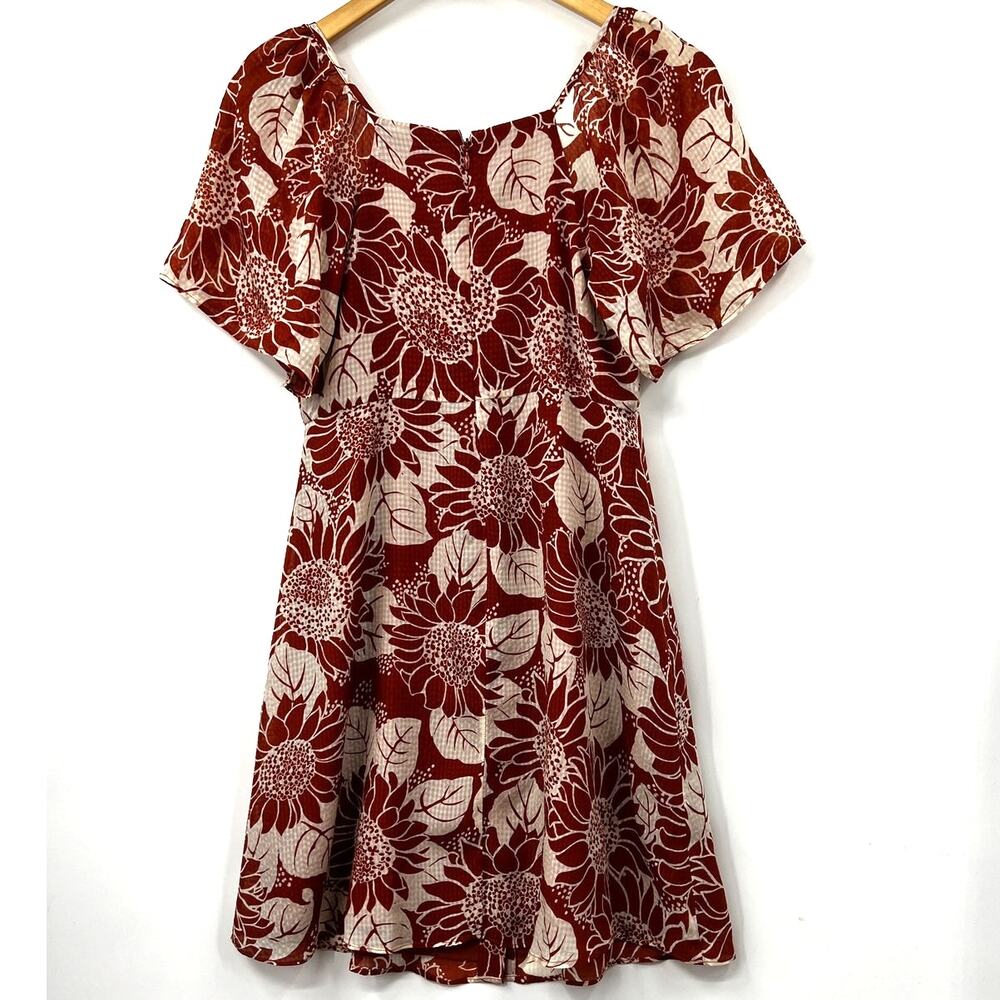 Madewell‎ Womens Silk Tie Front Mini Dress Sunflower Season Multicolor Size 0 - Picture 8 of 9